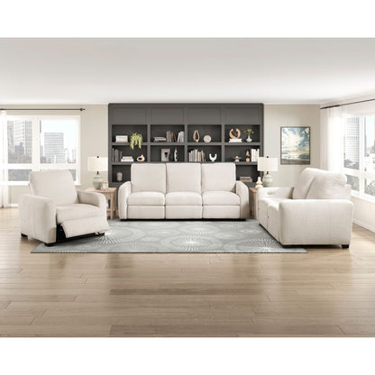 Vera - Power Double Reclining Sofa With USB Charging Ports - Beige