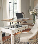 Realyn - Home Office Lift Top Desk - White / Brown