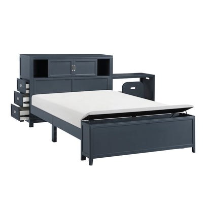 Sloane - Bookcase Bed With Hidden Desk, Stool And Storage Bench