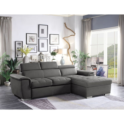 Ferriday - 2 Piece Sectional With Adjustable Headrests, Pull-Out Bed And Right Chaise With Hidden Storage