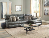 Como - 3 Piece Italian Leather Match Reclining Sectional