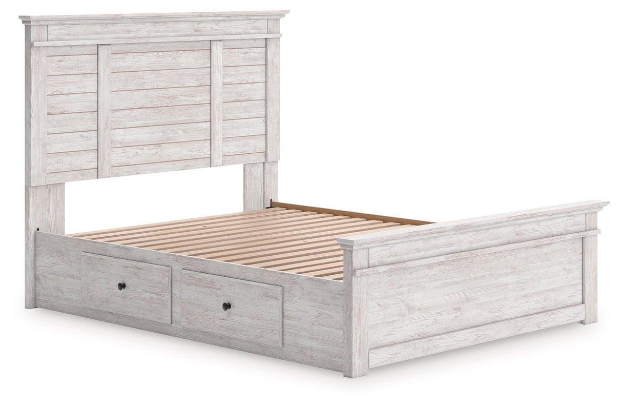 Makidern - Panel Storage Bed With Under Bed Storage Unit