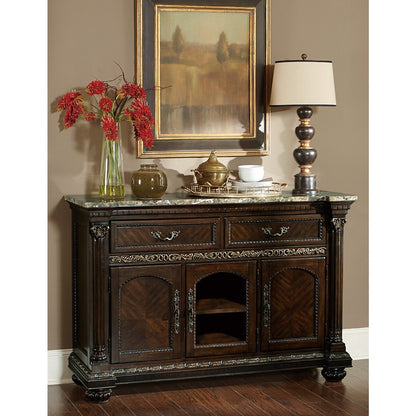 Russian Hill - Server With Faux Marble Top - Cherry