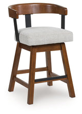 Ralene - Upholstered Swivel Barstool (Set of 2) - Medium Brown