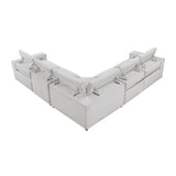 Phoebe - 5-Piece Modular Power Reclining Sectional With Power Headrests - Gray