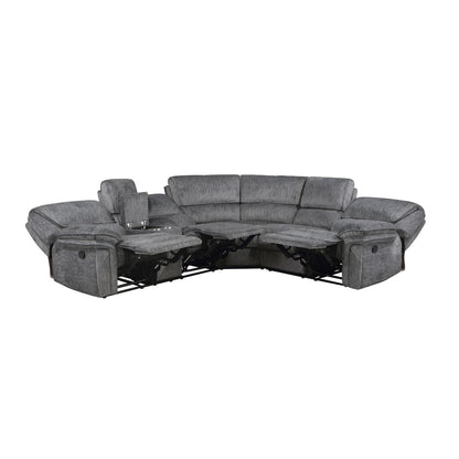 Muirfield - 3 Piece Reclining Sectional With Left Console - Gray
