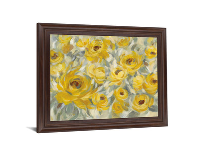 Sunlit Petals - 28" x 34" Framed Wall Art - Yellow
