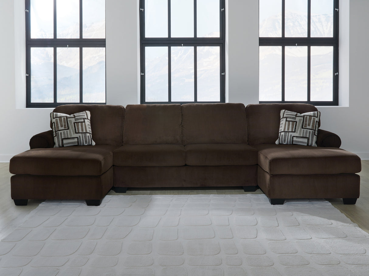 Furniture City - MS - Ashley Furniture - Kimlee Sectional - RAF 3-Piece Sectional with Double Chaise / Chocolate - PC35603S3