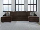 Furniture City - MS - Ashley Furniture - Kimlee Sectional - RAF 3-Piece Sectional with Double Chaise / Chocolate - PC35603S3