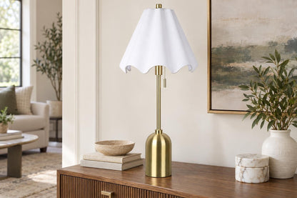 Petal Poise - 33 X 13 - Metal Buffet Lamp (Set of 2) - Soft Gold