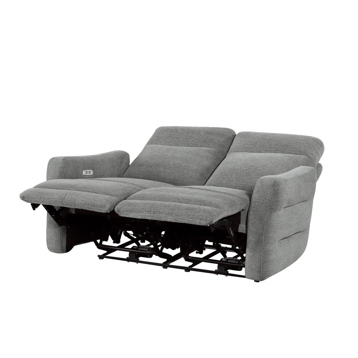 Edition - Power Double Lay Flat Reclining Loveseat With Power Headrests And USB Ports - Dove Gray