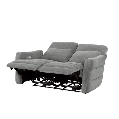 Edition - Power Double Lay Flat Reclining Loveseat With Power Headrests And USB Ports - Dove Gray