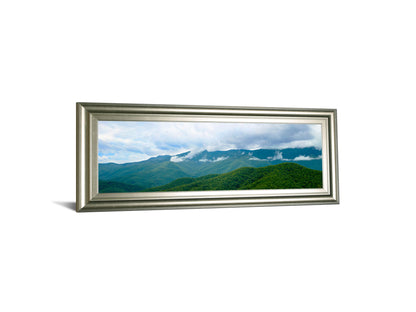 Misty Mountains Il By Kames Mcloughlin - Framed Print Wall Art - Blue