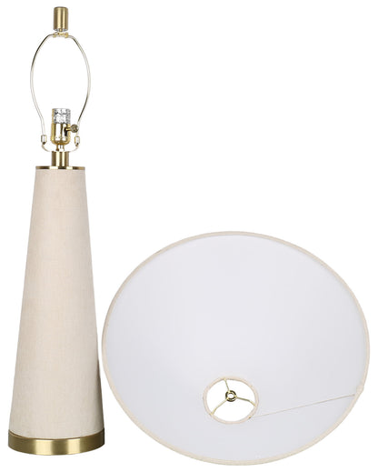 Ivory Reverie - 30 X 18 - Textured Linen Table Lamp (Set of 2) - Ivory Textured Linen