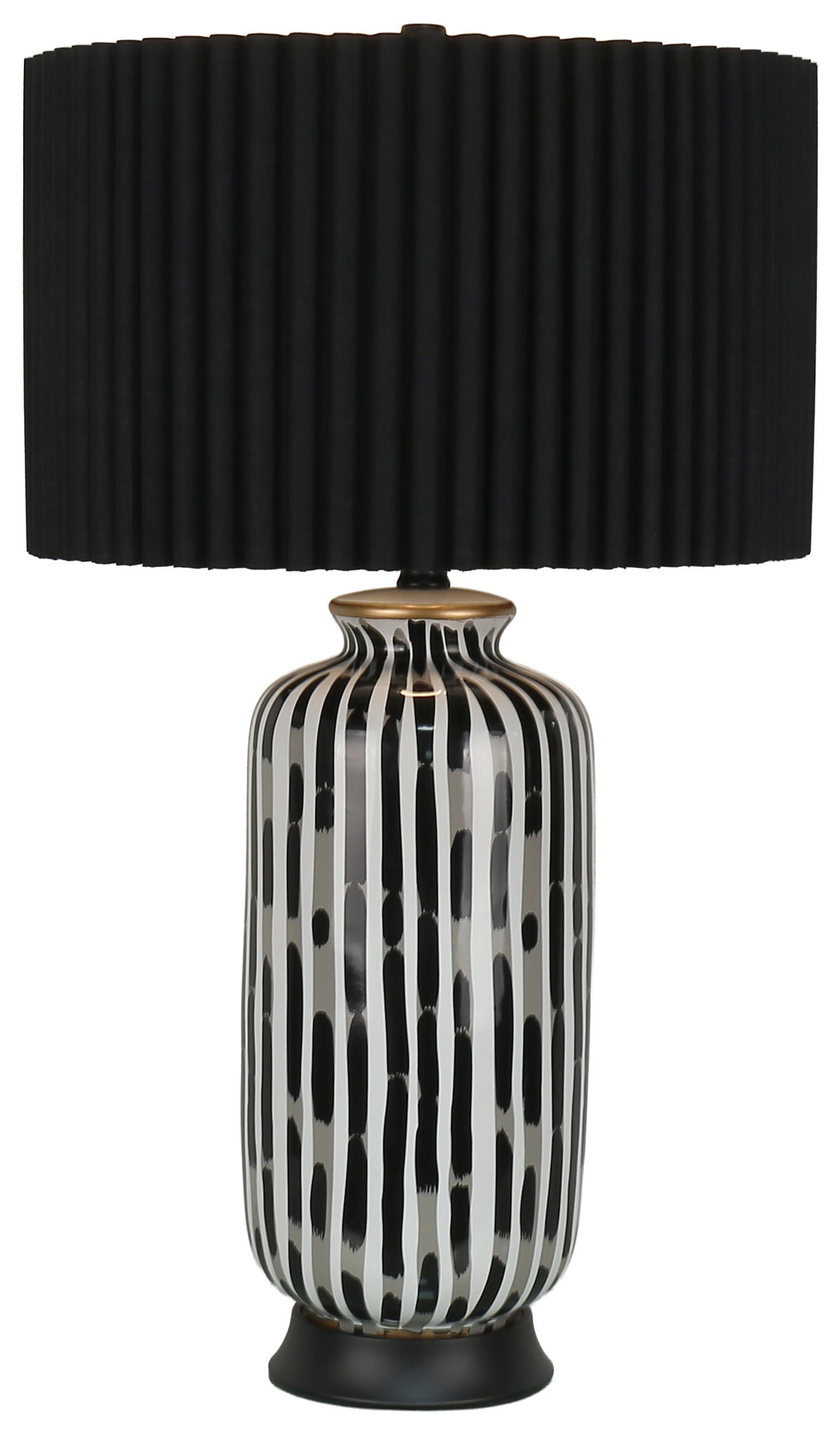 Ink Cadence - 30 X 17 - Ceramic Table Lamp (Set of 2) - Monochrome Brushstroke