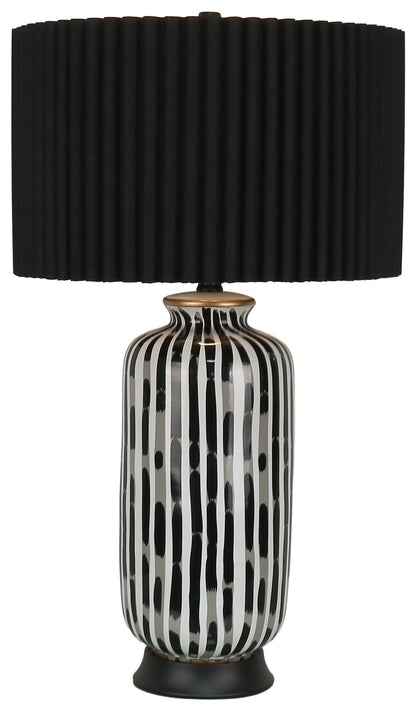 Ink Cadence - 30 X 17 - Ceramic Table Lamp (Set of 2) - Monochrome Brushstroke