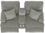 Renaldo - Power Console Loveseat With Zero Gravity Recline - Stone