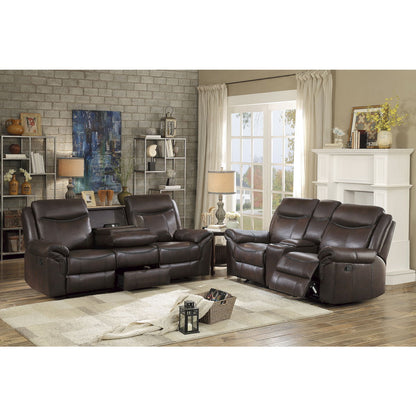 Aram - Double Glider Reclining Loveseat With Center Console, Receptacles And USB Ports