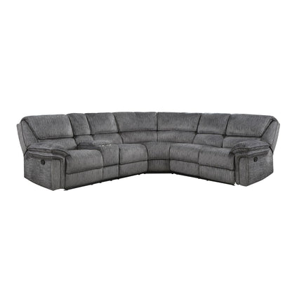 Muirfield - 3 Piece Reclining Sectional With Left Console - Gray