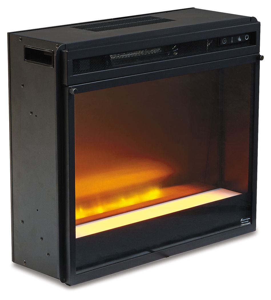 Entertainment Accessories - Fireplace Insert Glass/Stone - Black