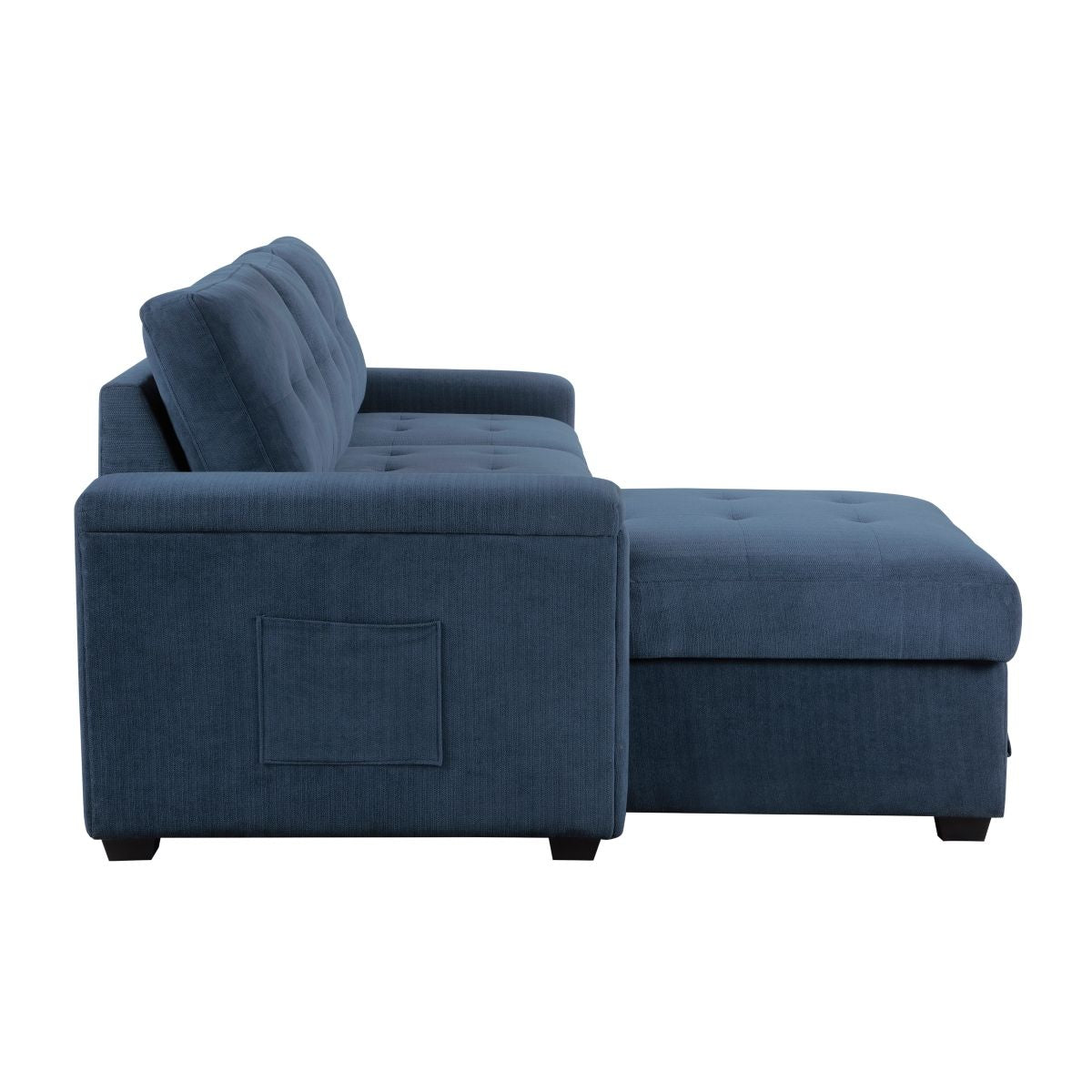 Barbara - Reversible Sectional With Hidden Storage And Pull-Out Bed - Blue
