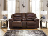 Furniture City - MS - Ashley Furniture - Stoneland Living Room - DBL REC PWR Loveseat w/Console / Chocolate - 3990496