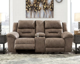 Furniture City - MS - Ashley Furniture - Stoneland Living Room - DBL REC PWR Loveseat w/Console / Fossil - 3990596