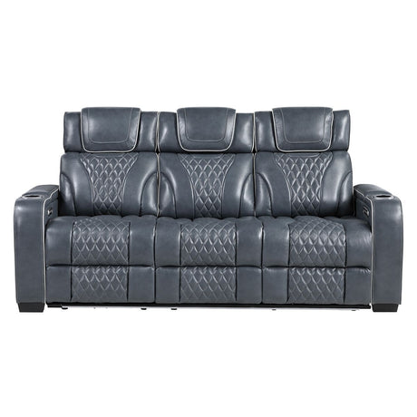 Apex - Power Double Reclining Sofa With Center Drop-Down Cup Holders, Power Headrests, Storage Arms With Cup Holders, Reading Lights, Wireless Charger, Air Massage And Heat, LED Lighting And Charging Ports