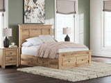 Makidern - Panel Storage Bed With Under Bed Storage Unit And Storage Footboard