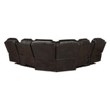 Ramone - 3 Piece Power Reclining Sectional With Consoles, Speakers, Subwoofer And LED Lighting - Brown