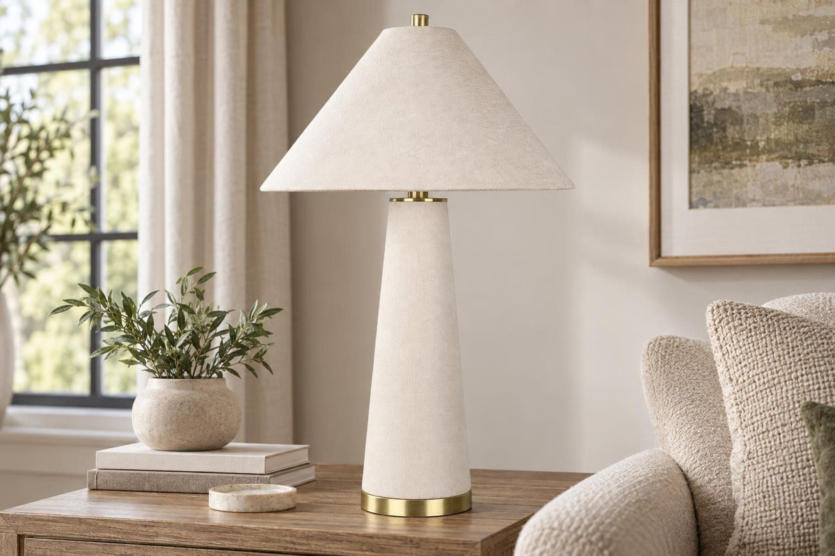 Ivory Reverie - 30 X 18 - Textured Linen Table Lamp (Set of 2) - Ivory Textured Linen