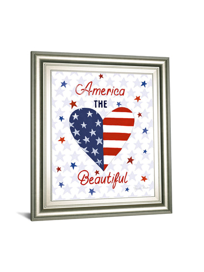 America The Beautiful II By Farida Zaman - Framed Print Wall Art - Silver