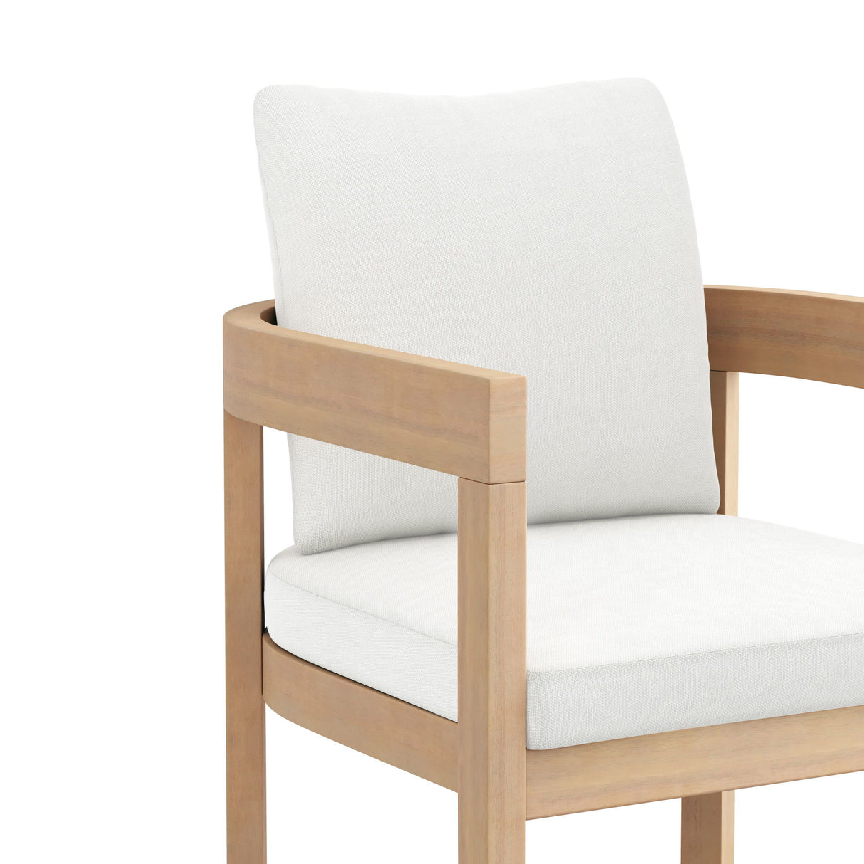 Wesley - Patio Side Chair With Cushion - White