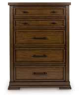 Taffenbrook - Five Drawer Chest - Medium Brown