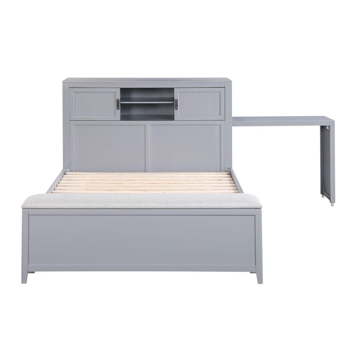 Sloane - Bookcase Bed With Hidden Desk, Stool And Storage Bench
