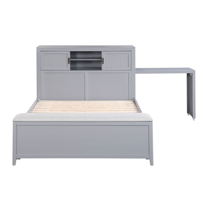 Sloane - Bookcase Bed With Hidden Desk, Stool And Storage Bench