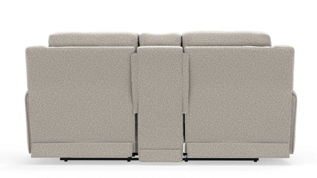 Micah - Power Headrest Power Deep Seat Reclining Console Loveseat - Oatmeal