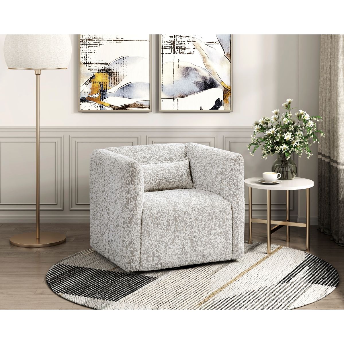 Vienna - Swivel Chair - Beige
