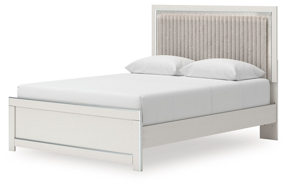 Zuraleus - Upholstered Panel Platform Bed With Roll Slats