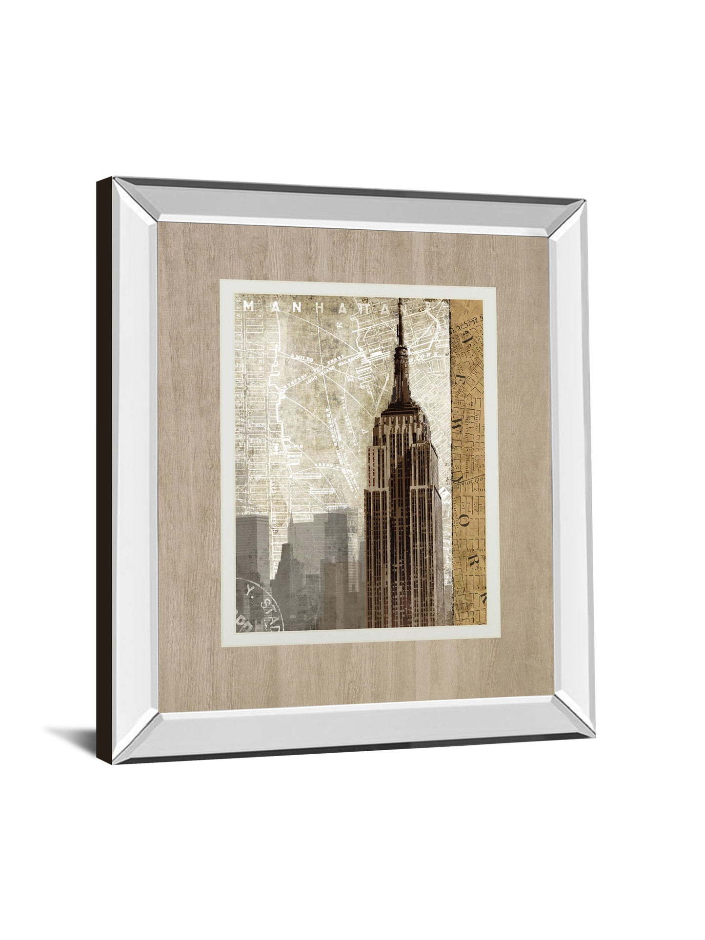 Autumn In New York By Mallett K Mirrored Frame - Beige