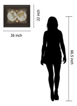 World Map By Elizabeth Medley - Framed Print Wall Art - Beige