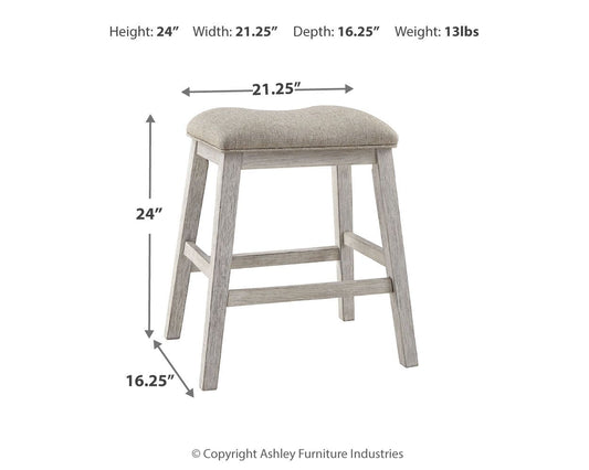 Skempton - Upholstered Stool (Set of 2) - White