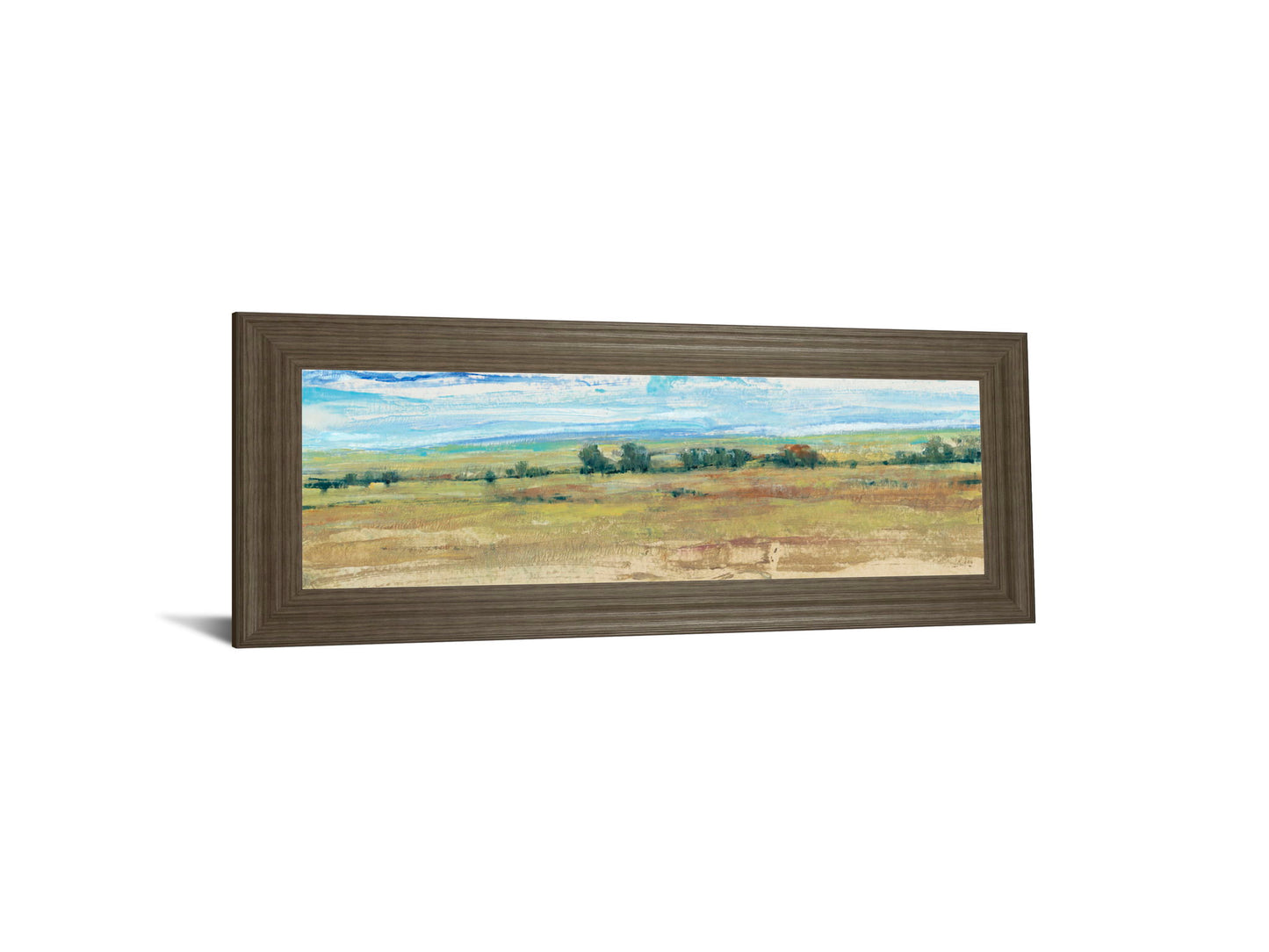 Distant Treeline Panel By Tim Otoole - Framed Print Wall Art - Light Brown