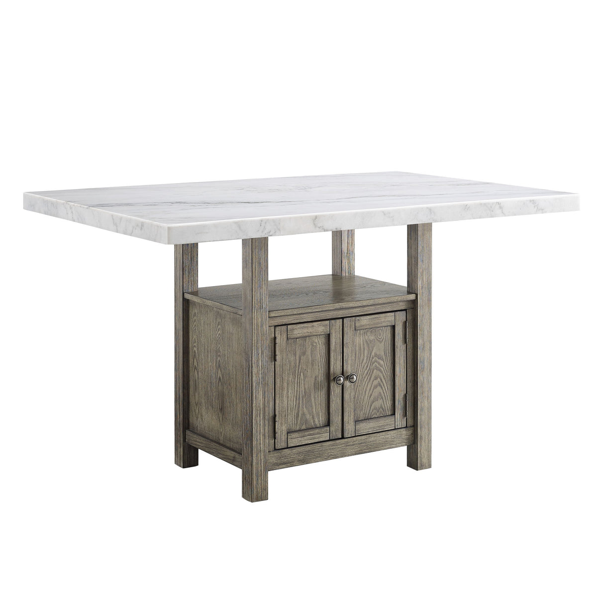 Grayson - Marble Top Counter Table - White / Light Brown