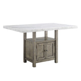 Grayson - Marble Top Counter Table - White / Light Brown