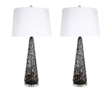 "Eclipse Radiance" Art Glass Table Lamp (Set of 2) - Black Art Glass