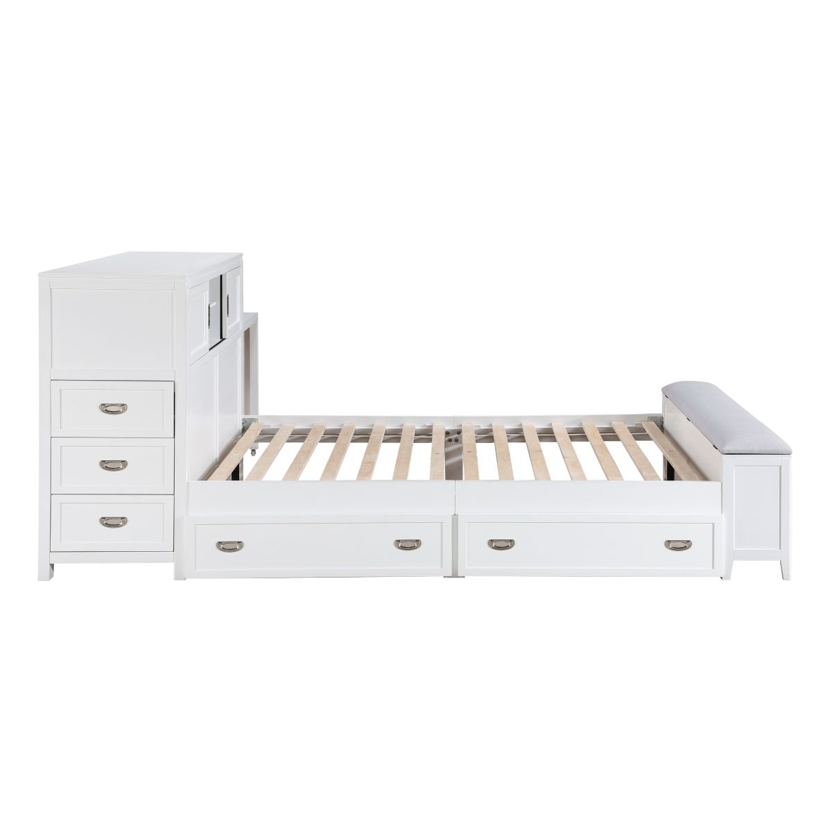 Sloane - Bookcase Bed With Hidden Desk, Stool And Storage Bench