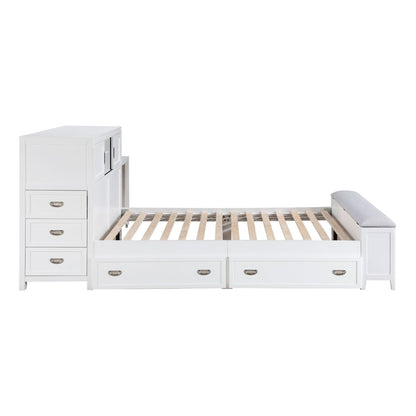 Sloane - Bookcase Bed With Hidden Desk, Stool And Storage Bench