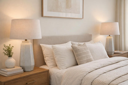 Speckled Stone Ceramic Table Lamp (Set of 2) - Speckled Soft Stone