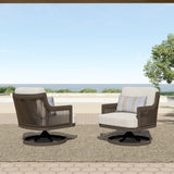 Genova - Patio Swivel Club Chair With Accent Pillow (Set of 2) - Gray